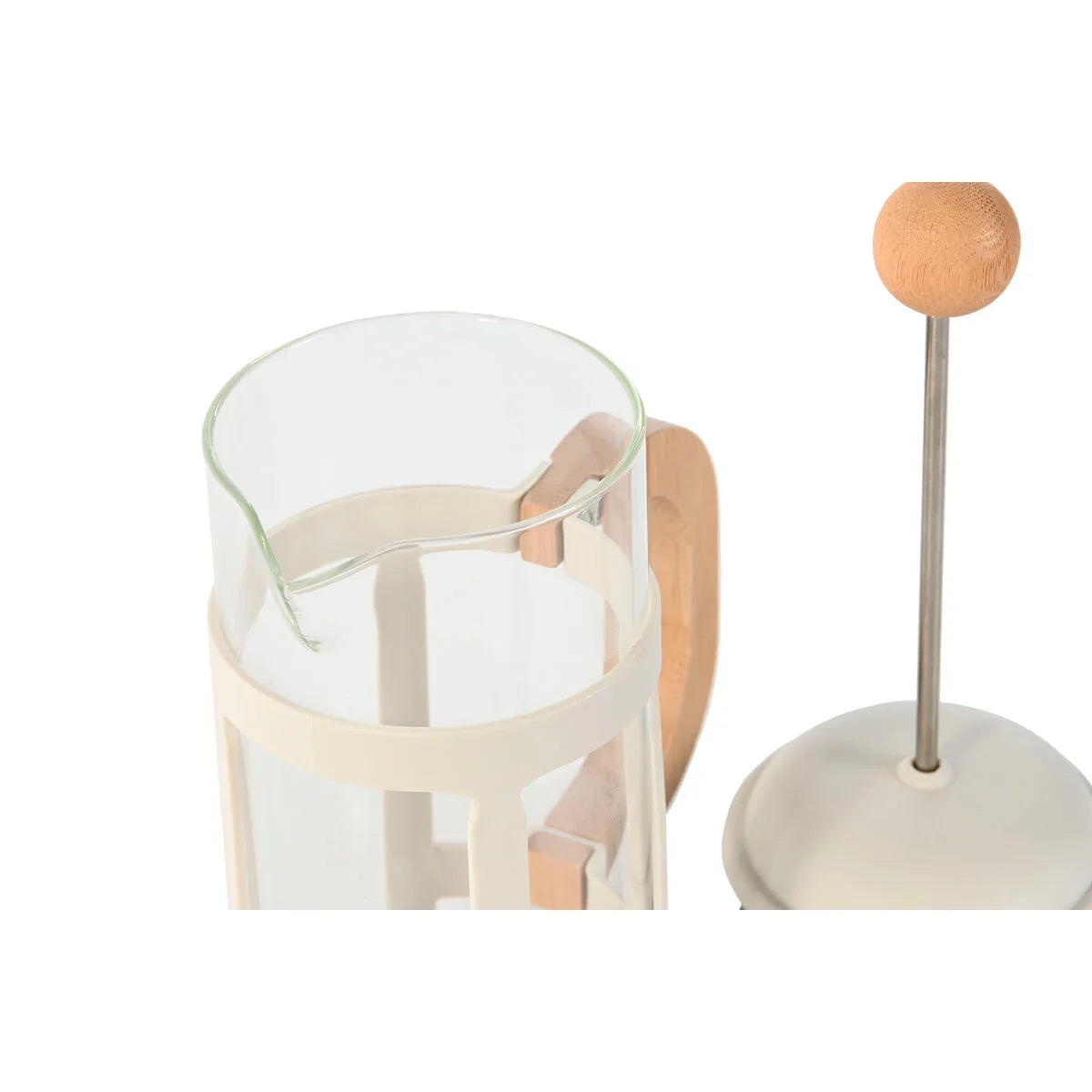 Cafetière with Plunger Home ESPRIT White Natural Stainless steel polypropylene 350 ml 13 x 8 x 19 cm - Yestore