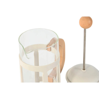 Cafetière with Plunger Home ESPRIT White Natural Stainless steel polypropylene 350 ml 13 x 8 x 19 cm - Yestore
