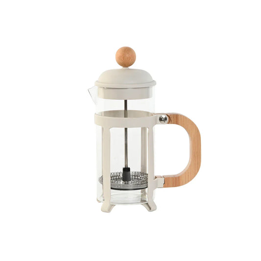 Cafetière with Plunger Home ESPRIT White Natural Stainless steel polypropylene 350 ml 13 x 8 x 19 cm - Yestore