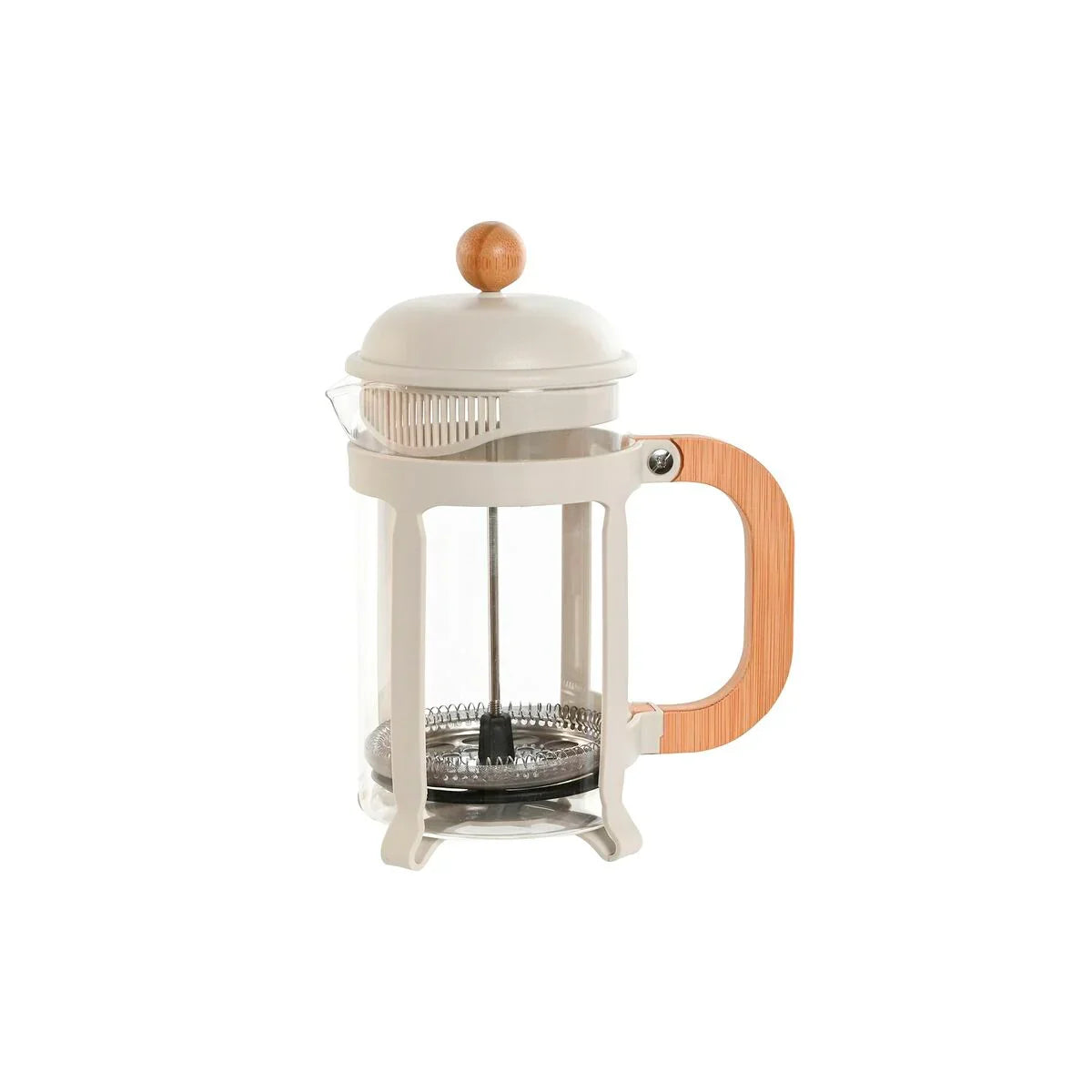 Cafetière with Plunger Home ESPRIT White Natural Stainless steel 800 ml 15 x 10 x 22 cm - Yestore