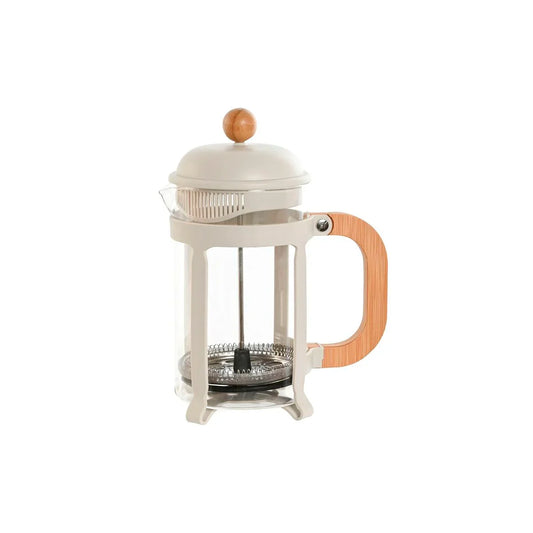 Cafetière with Plunger Home ESPRIT White Natural Stainless steel 800 ml 15 x 10 x 22 cm - Yestore