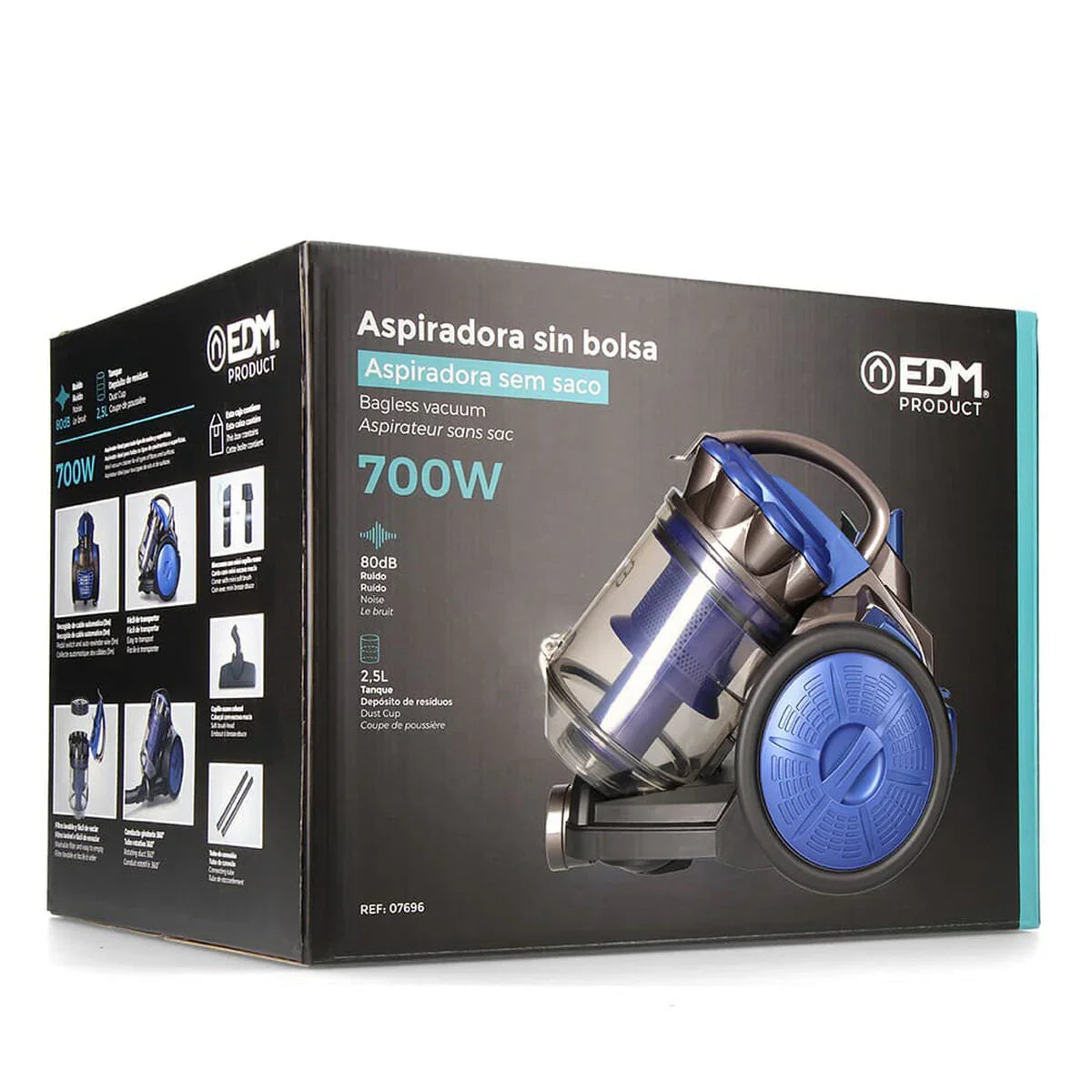 Aspirapolvere senza Sacchetto EDM 07696 Azzurro 700 W - Yestore