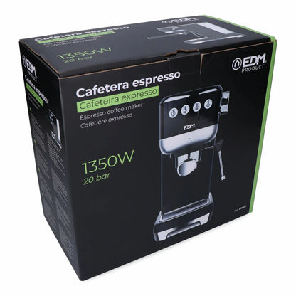 Caffettiera Express a Leva EDM 07707 Nero 2 Tazze 1,3 L - Yestore