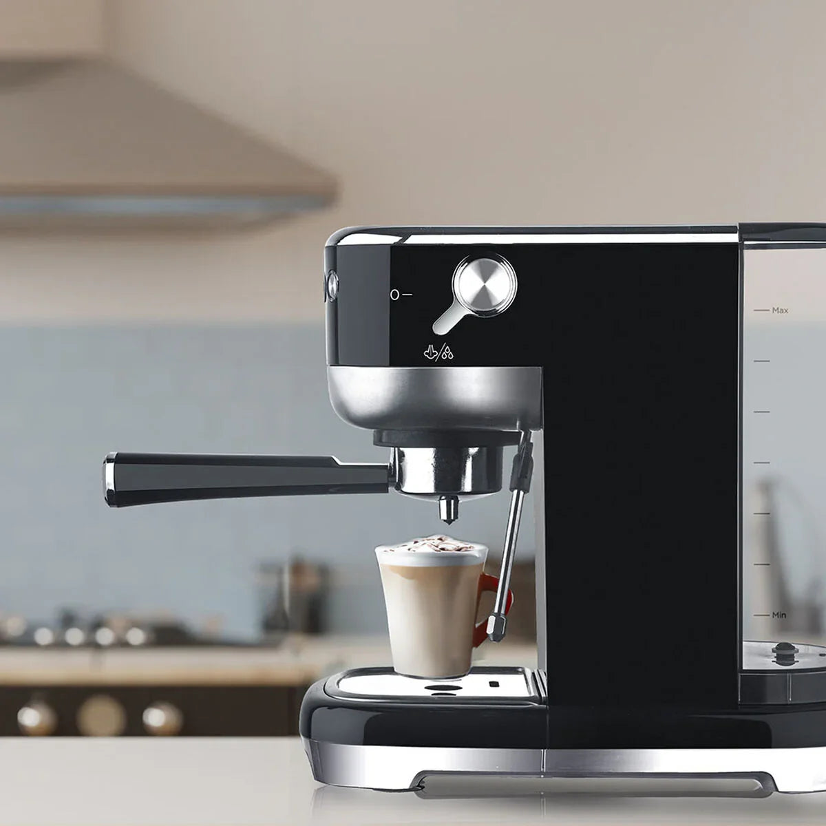 Caffettiera Express a Leva EDM 07707 Nero 2 Tazze 1,3 L - Yestore