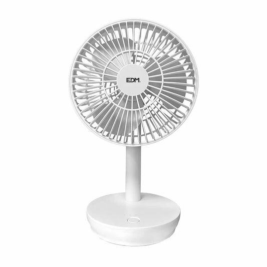 Ventilatore da Tavolo EDM 33501 Bianco 5 W 4 W 16,5 x 18,5 cm 17 x 13 x 26 cm Ricaricabile USB - Yestore