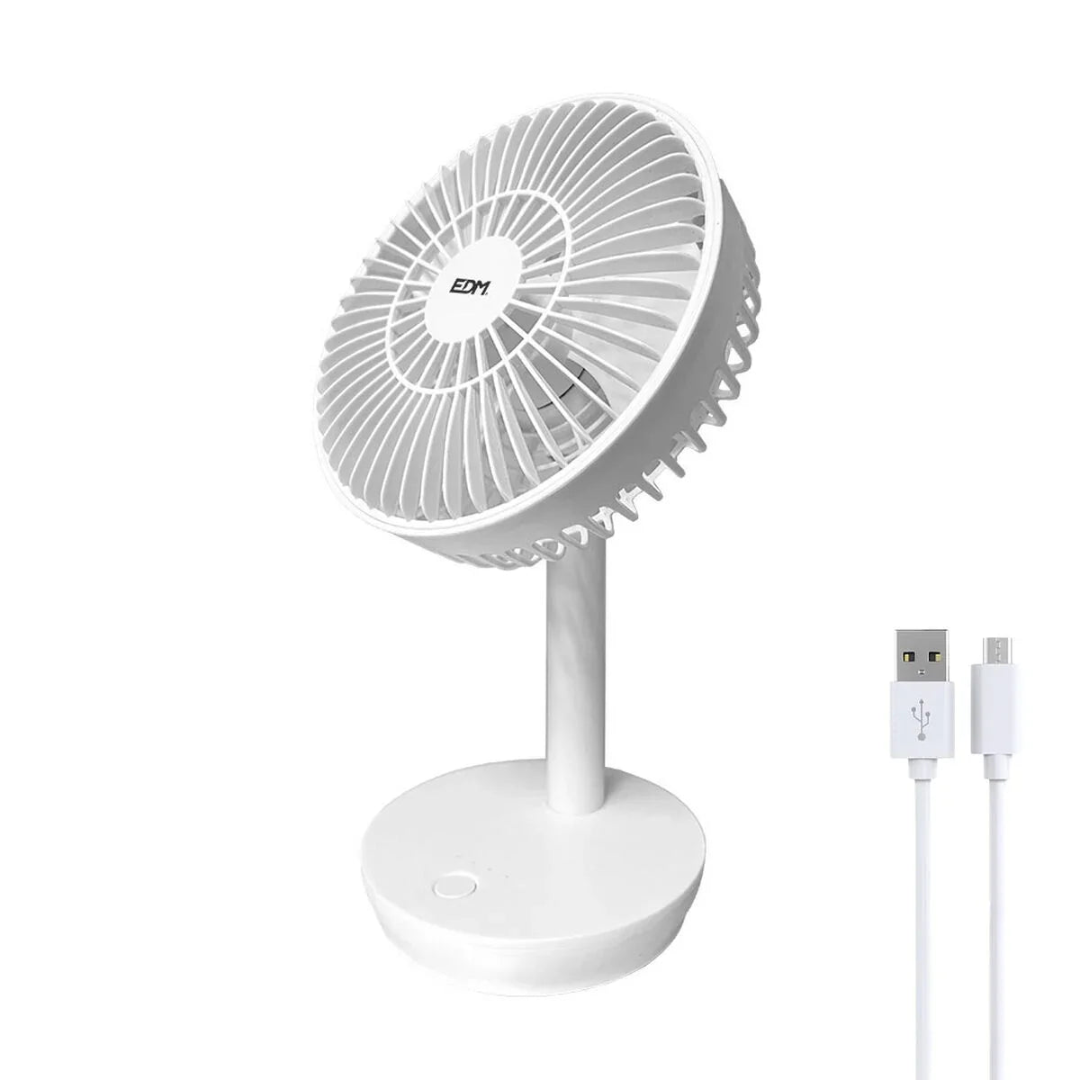 Ventilatore da Tavolo EDM 33501 Bianco 5 W 4 W 16,5 x 18,5 cm 17 x 13 x 26 cm Ricaricabile USB - Yestore