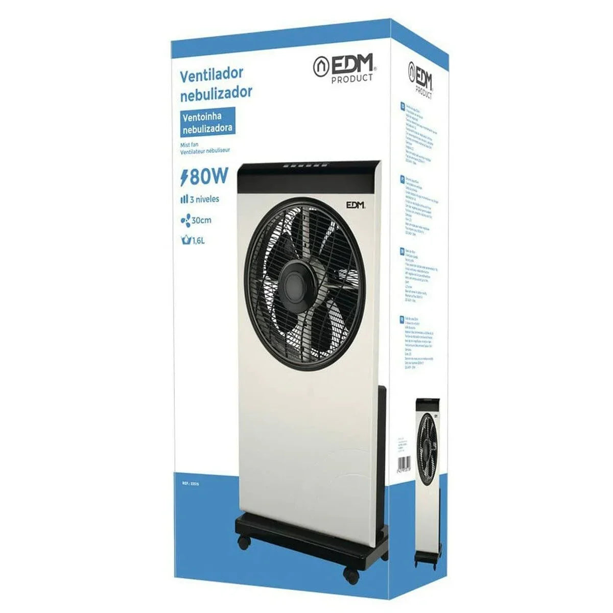 Ventilatore Nebulizzatore EDM Bianco 80 W 39 x 24 x 84 cm - Yestore