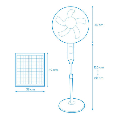 Ventilatore a Piantana EDM 33523 Bianco 25 W Solare - Yestore