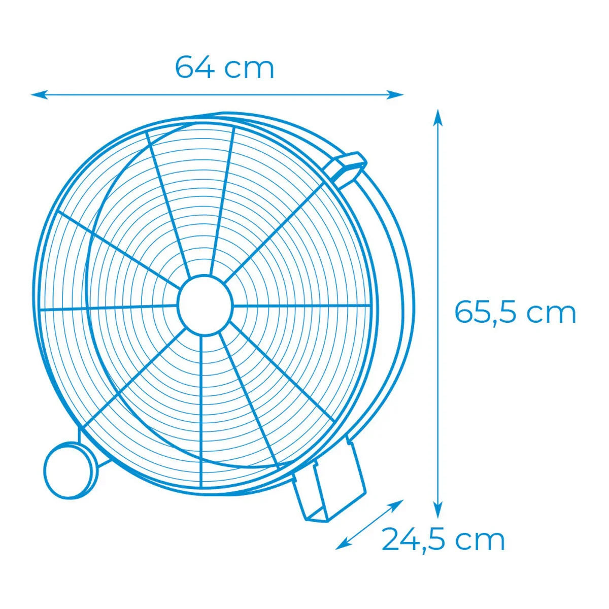 Ventilatore da Terra EDM Nero 180 W Ø 60 cm industriale - Yestore