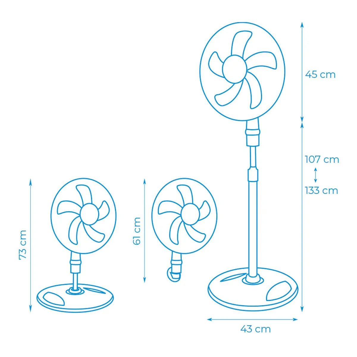 Ventilatore EDM 33530 Bianco 45 W 3 in 1 - Yestore
