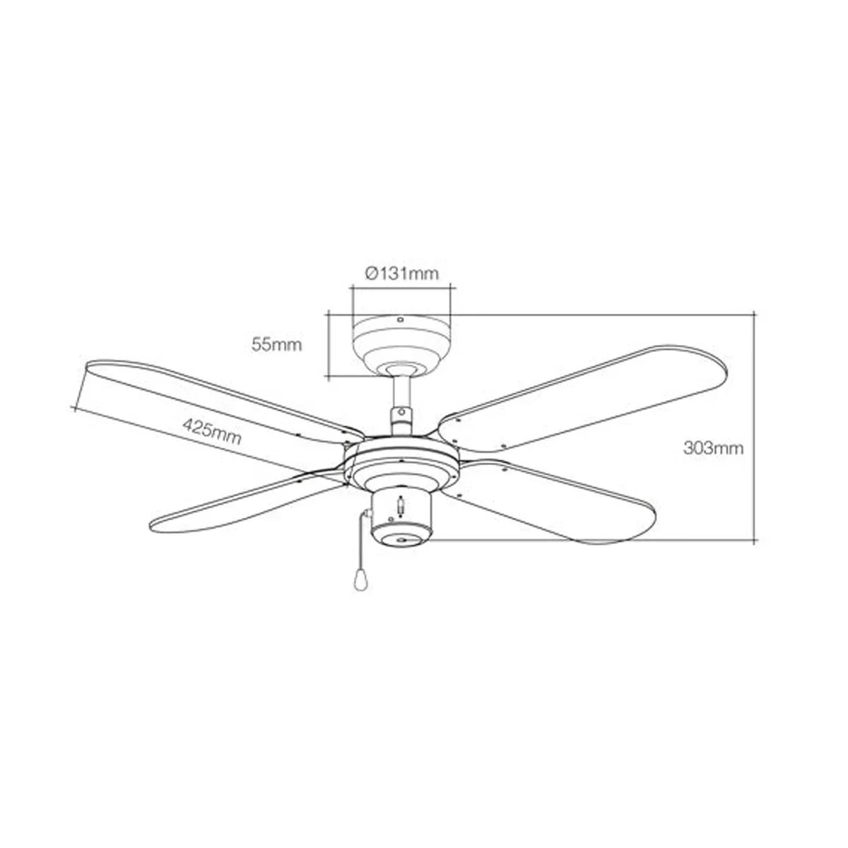 Ventilatore da Soffitto EDM 33802 Báltico Bianco 50 W ø 102 cm - Yestore