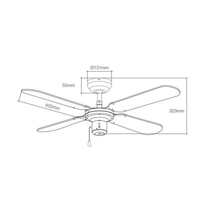Ventilatore da Soffitto EDM 33802 Báltico Bianco 50 W ø 102 cm - Yestore