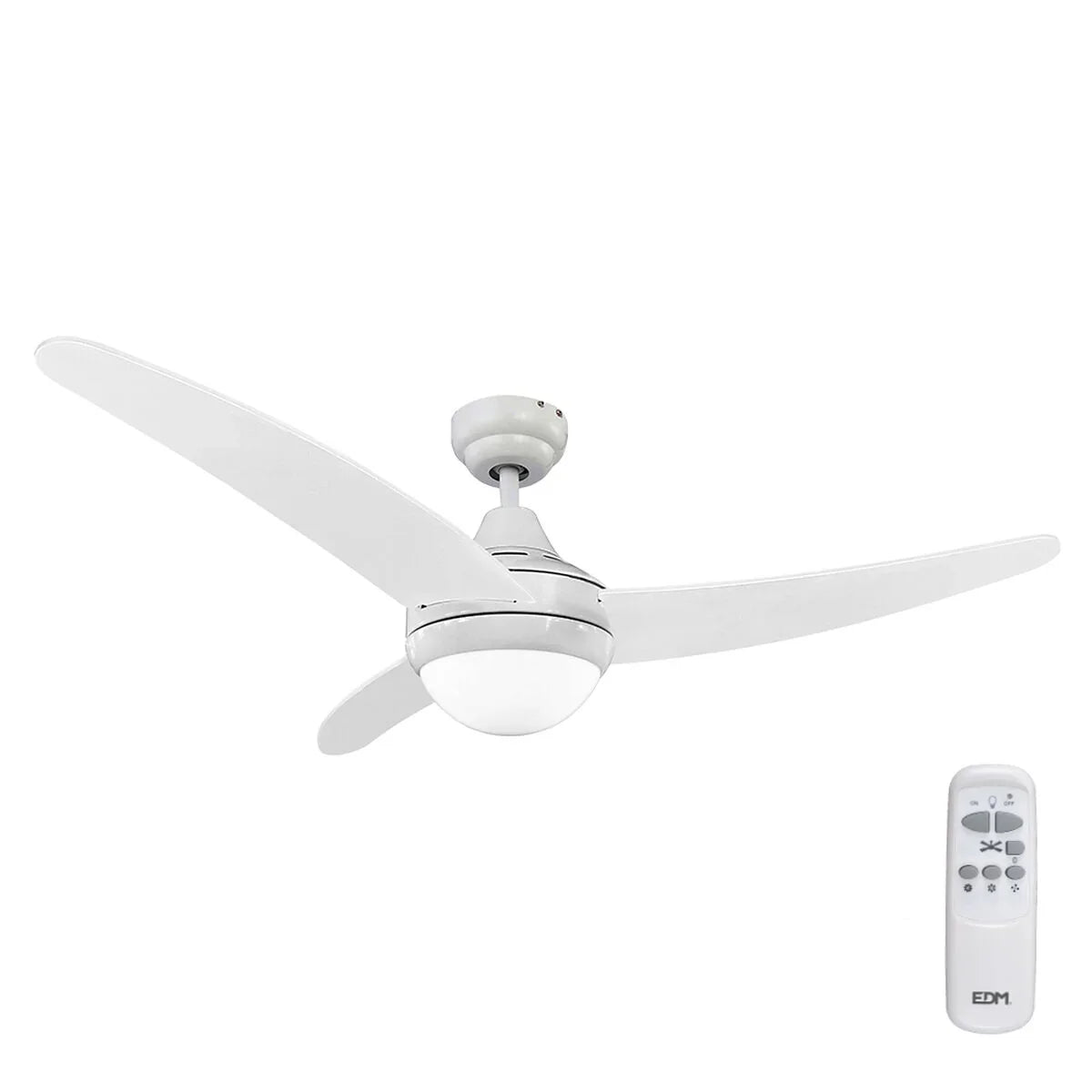 Ventilatore da Soffitto con Luce EDM 33803 Egeo Bianco 60 W - Yestore