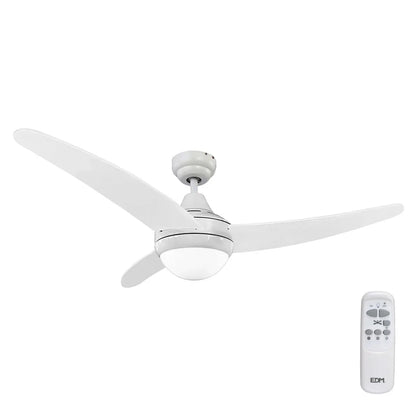 Ventilatore da Soffitto con Luce EDM 33803 Egeo Bianco 60 W - Yestore