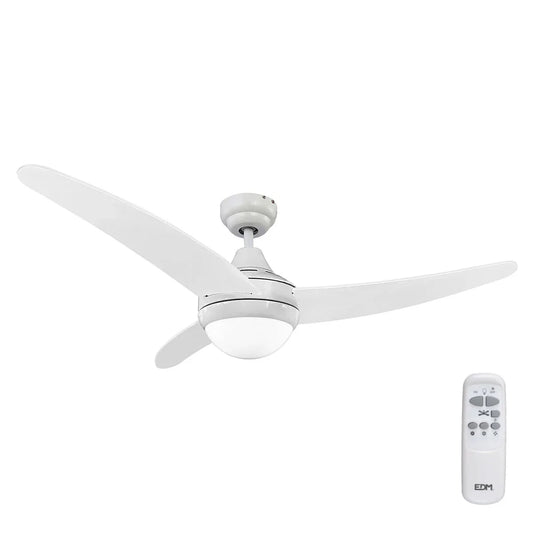 Ventilatore da Soffitto con Luce EDM 33803 Egeo Bianco 60 W - Yestore