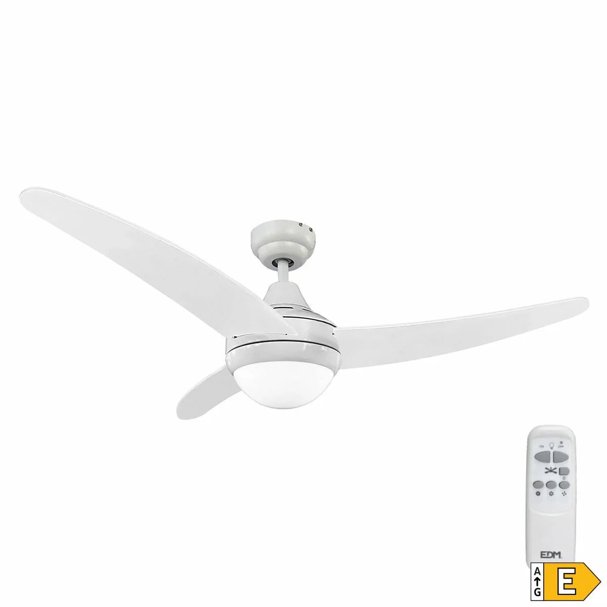 Ventilatore da Soffitto con Luce EDM 33803 Egeo Bianco 60 W - Yestore