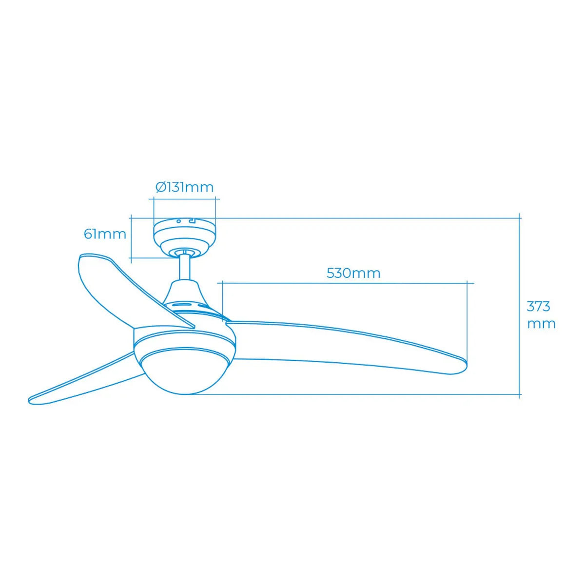 Ventilatore da Soffitto con Luce EDM 33804 Egeo Argentato 60 W - Yestore