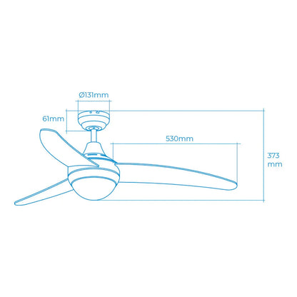 Ventilatore da Soffitto con Luce EDM 33804 Egeo Argentato 60 W - Yestore