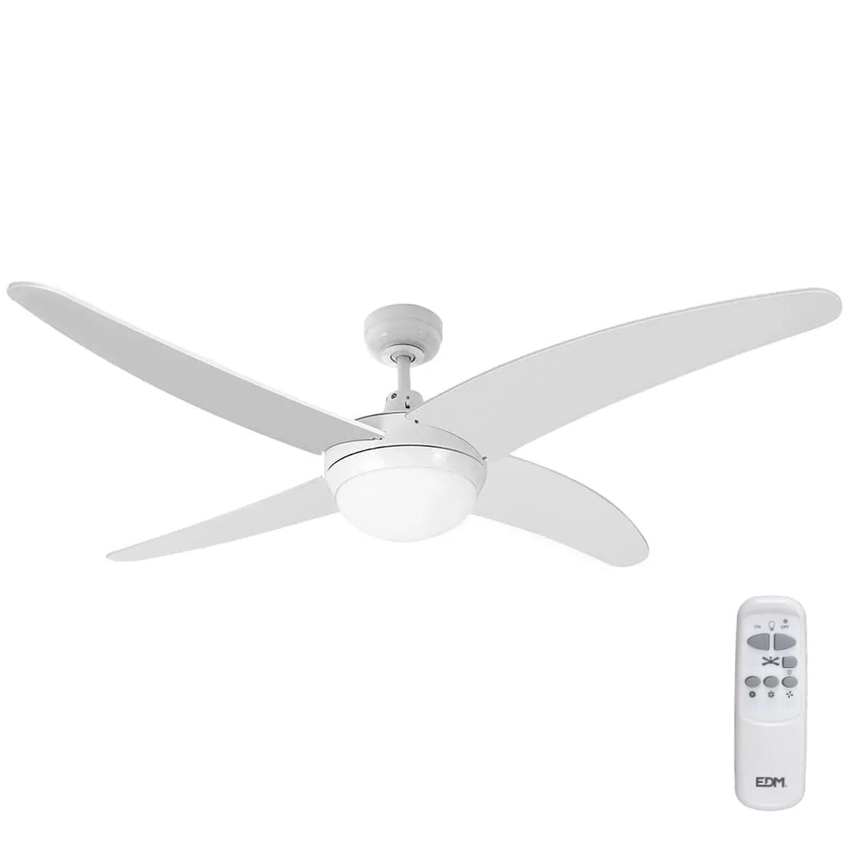 Ventilatore da Soffitto con Luce EDM 33806 Caspio Bianco 60 W - Yestore
