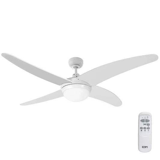 Ventilatore da Soffitto con Luce EDM 33806 Caspio Bianco 60 W - Yestore
