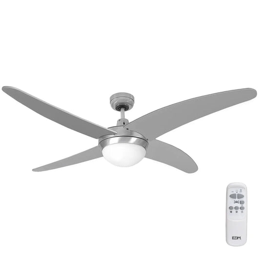 Ventilatore da Soffitto con Luce EDM 33807 Caspio Argentato 60 W - Yestore