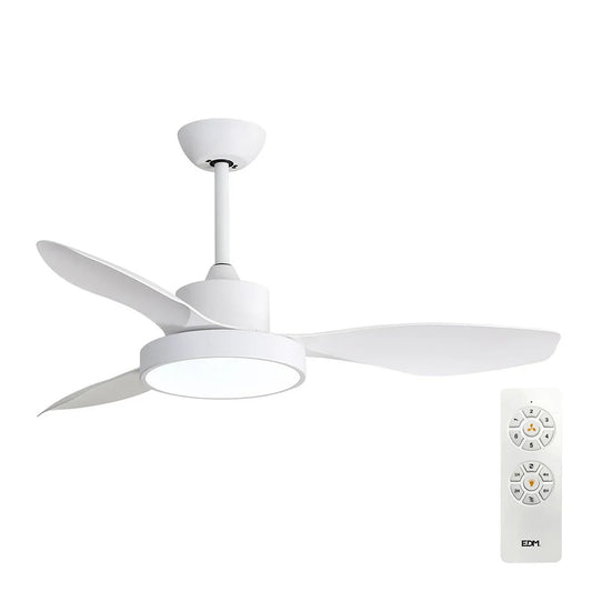 Ventilatore da Soffitto con Luce EDM 33817 Arctic Bianco 24 W 38 W 2160 Lm - Yestore