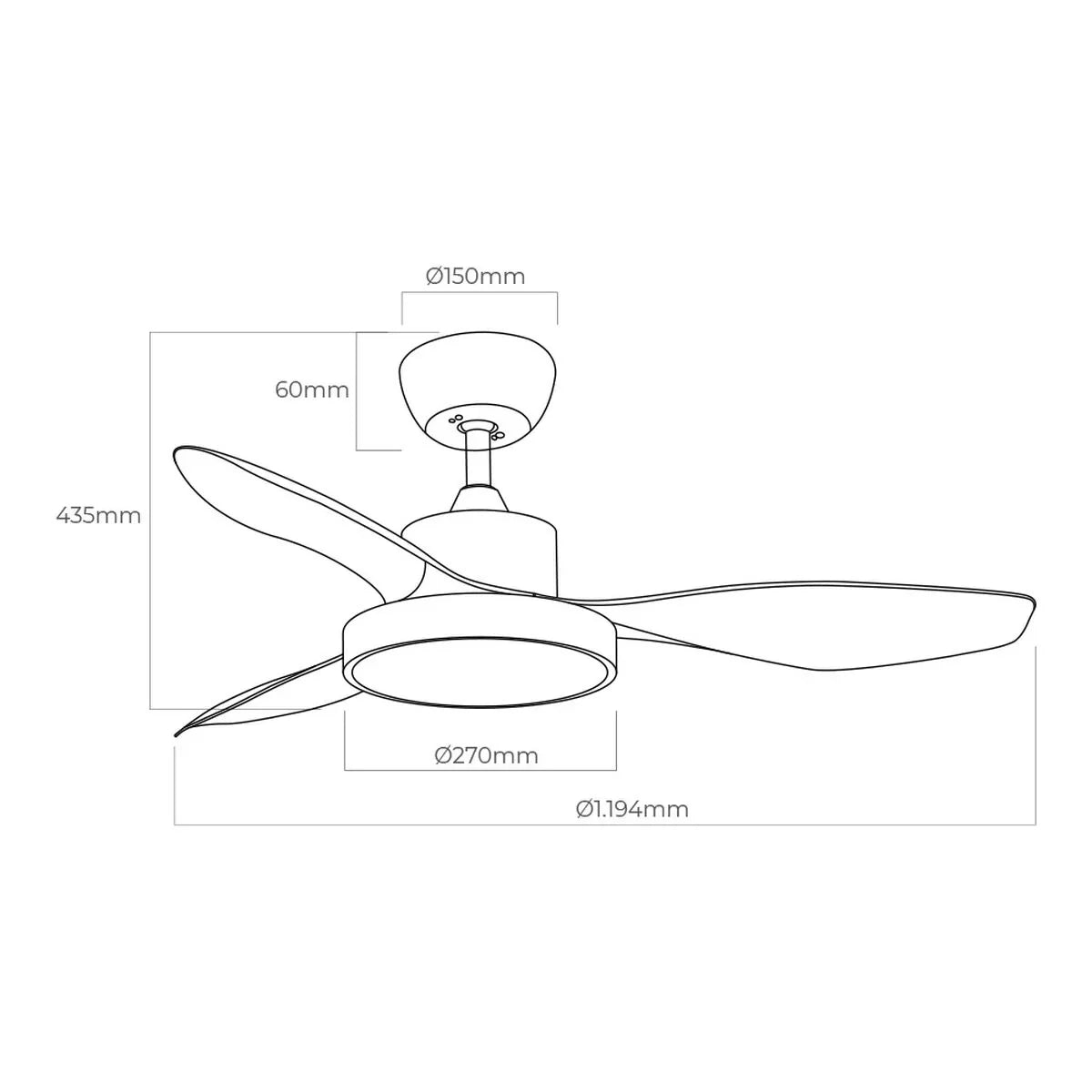 Ventilatore da Soffitto con Luce EDM 33817 Arctic Bianco 24 W 38 W 2160 Lm - Yestore
