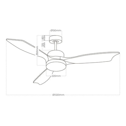 Ventilatore da Soffitto con Luce EDM 33819 Báltico 20 W 2190 Lm - Yestore