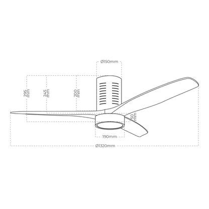 Ventilatore da Soffitto con Luce EDM 33825 Kara 30 W 2190 Lm - Yestore