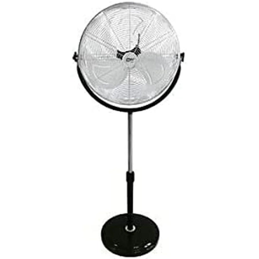 Ventilatore a Piantana EDM 33939 Nero Argentato 120 W industriale - Yestore