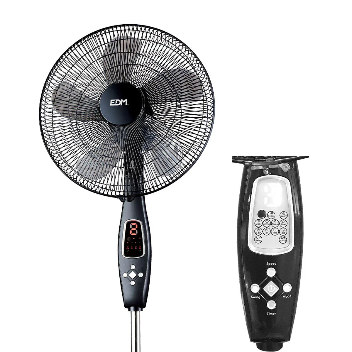 Ventilatore a Piantana EDM 33967 Nero 60 W - Yestore