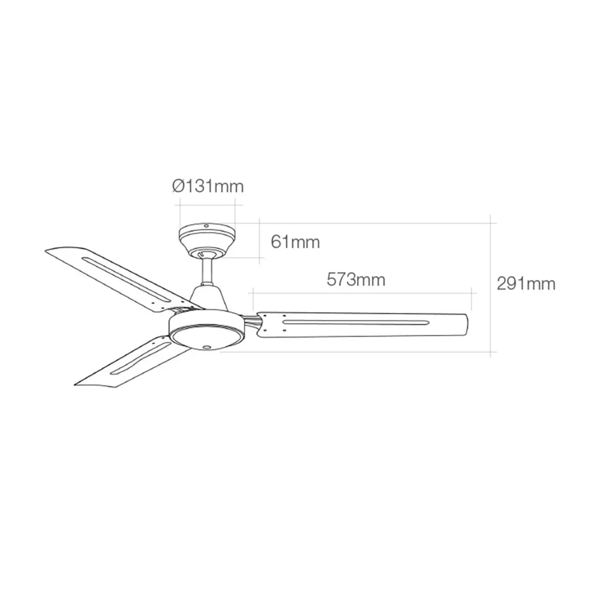 Ventilatore da Soffitto EDM 33981 Bianco 60 W Ø 140 cm industriale - Yestore