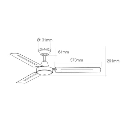 Ventilatore da Soffitto EDM 33981 Bianco 60 W Ø 140 cm industriale - Yestore