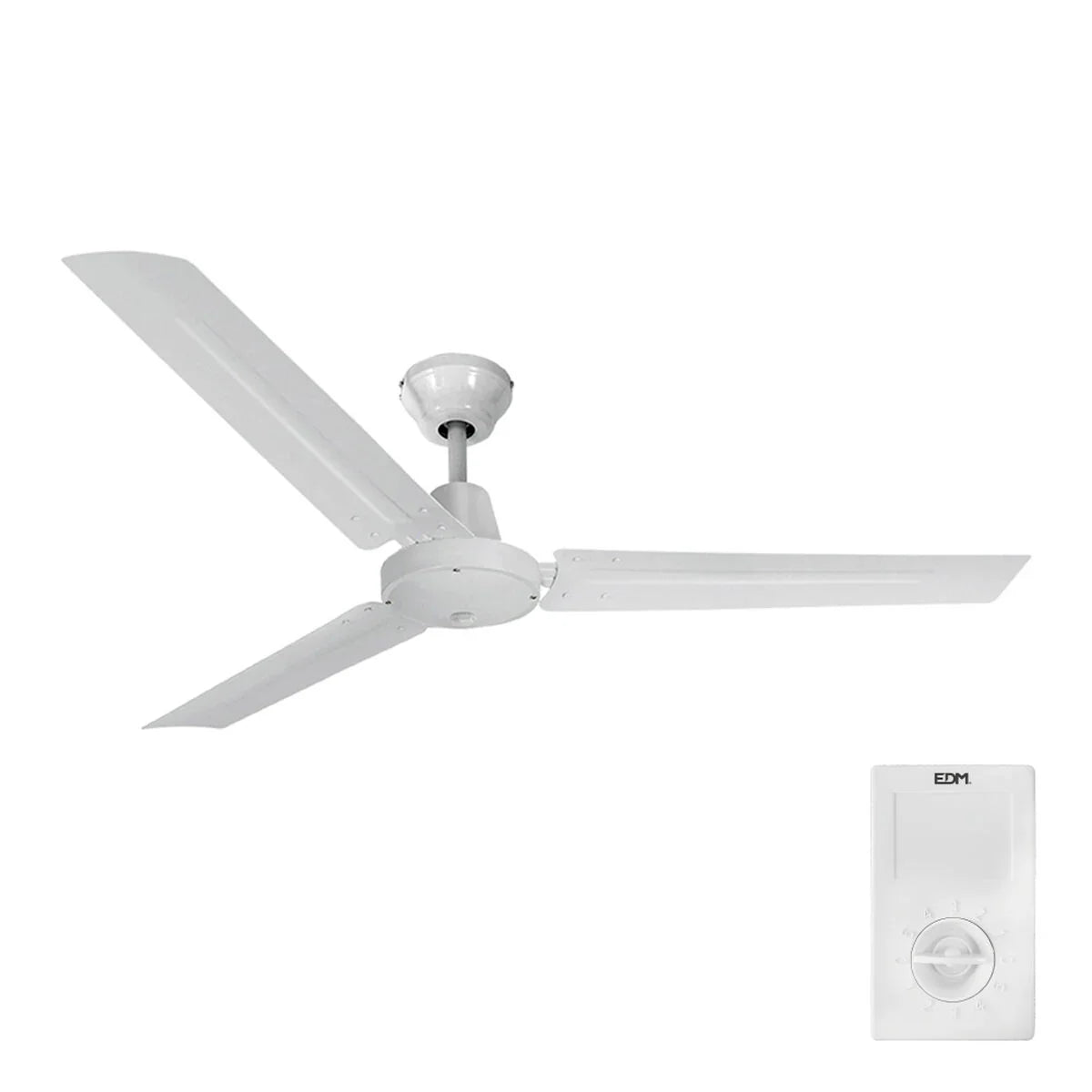 Ventilatore da Soffitto EDM 33982 Bianco 60 W Ø 120 cm Mini industriale - Yestore