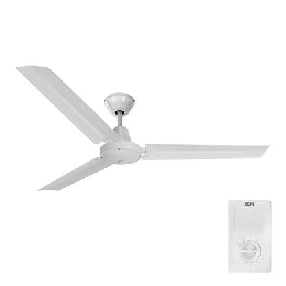 Ventilatore da Soffitto EDM 33982 Bianco 60 W Ø 120 cm Mini industriale - Yestore
