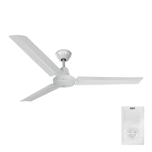 Ventilatore da Soffitto EDM 33982 Bianco 60 W Ø 120 cm Mini industriale - Yestore