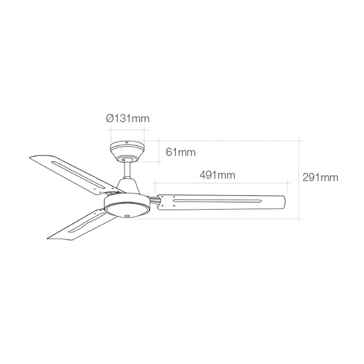 Ventilatore da Soffitto EDM 33982 Bianco 60 W Ø 120 cm Mini industriale - Yestore