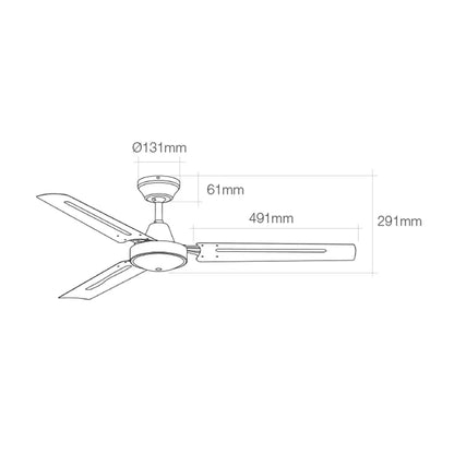 Ventilatore da Soffitto EDM 33982 Bianco 60 W Ø 120 cm Mini industriale - Yestore
