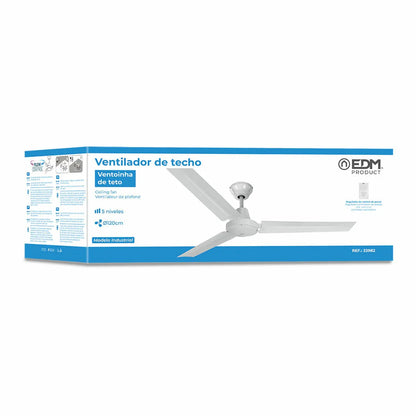 Ventilatore da Soffitto EDM 33982 Bianco 60 W Ø 120 cm Mini industriale - Yestore