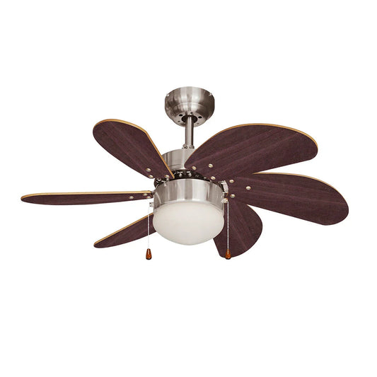 Ventilatore da Soffitto con Luce EDM 33984 Aral Wengue nichel 50 W - Yestore