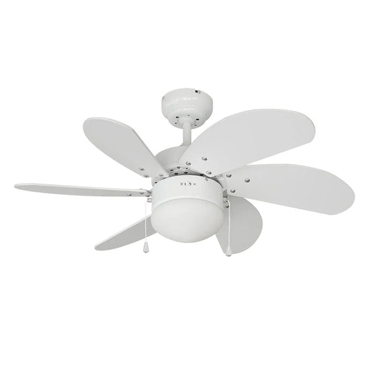 Ventilatore da Soffitto con Luce EDM 33985 Aral Bianco 50 W - Yestore