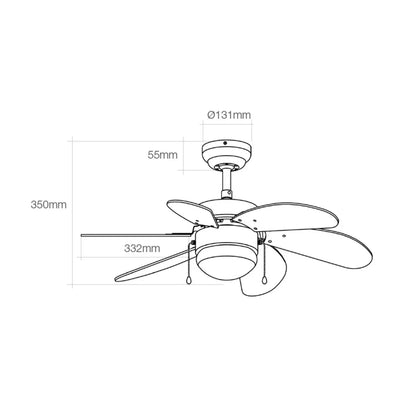 Ventilatore da Soffitto con Luce EDM 33985 Aral Bianco 50 W - Yestore