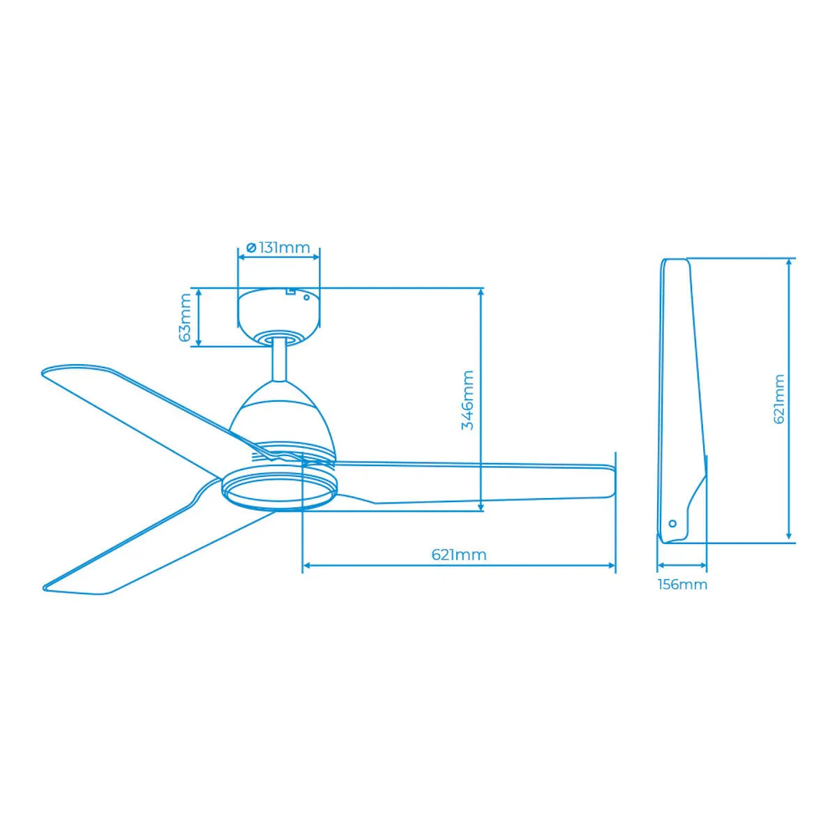 Ventilatore da Soffitto EDM 33986 Java Bianco 60 W Ø 130 cm - Yestore
