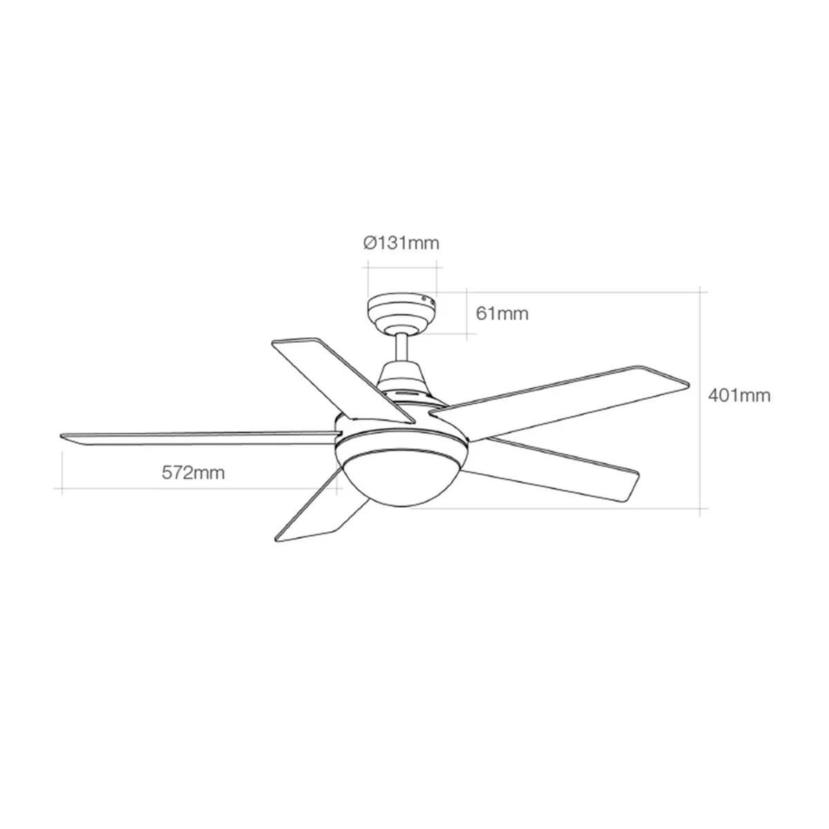Ventilatore da Soffitto con Luce EDM 33988 Adriatico Bianco 60 W - Yestore