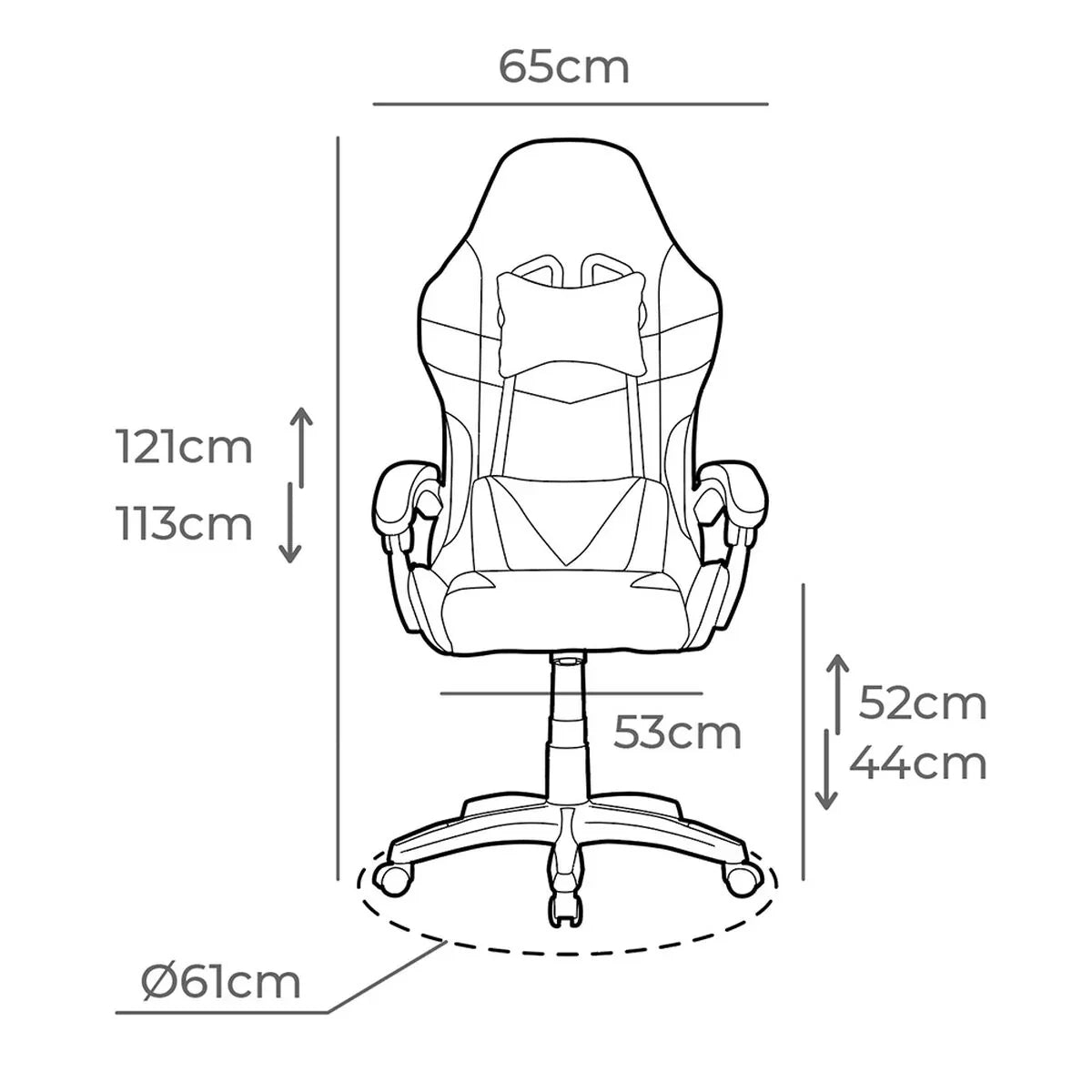 Sedia Gaming EDM 75194 Bianco Nero - Yestore