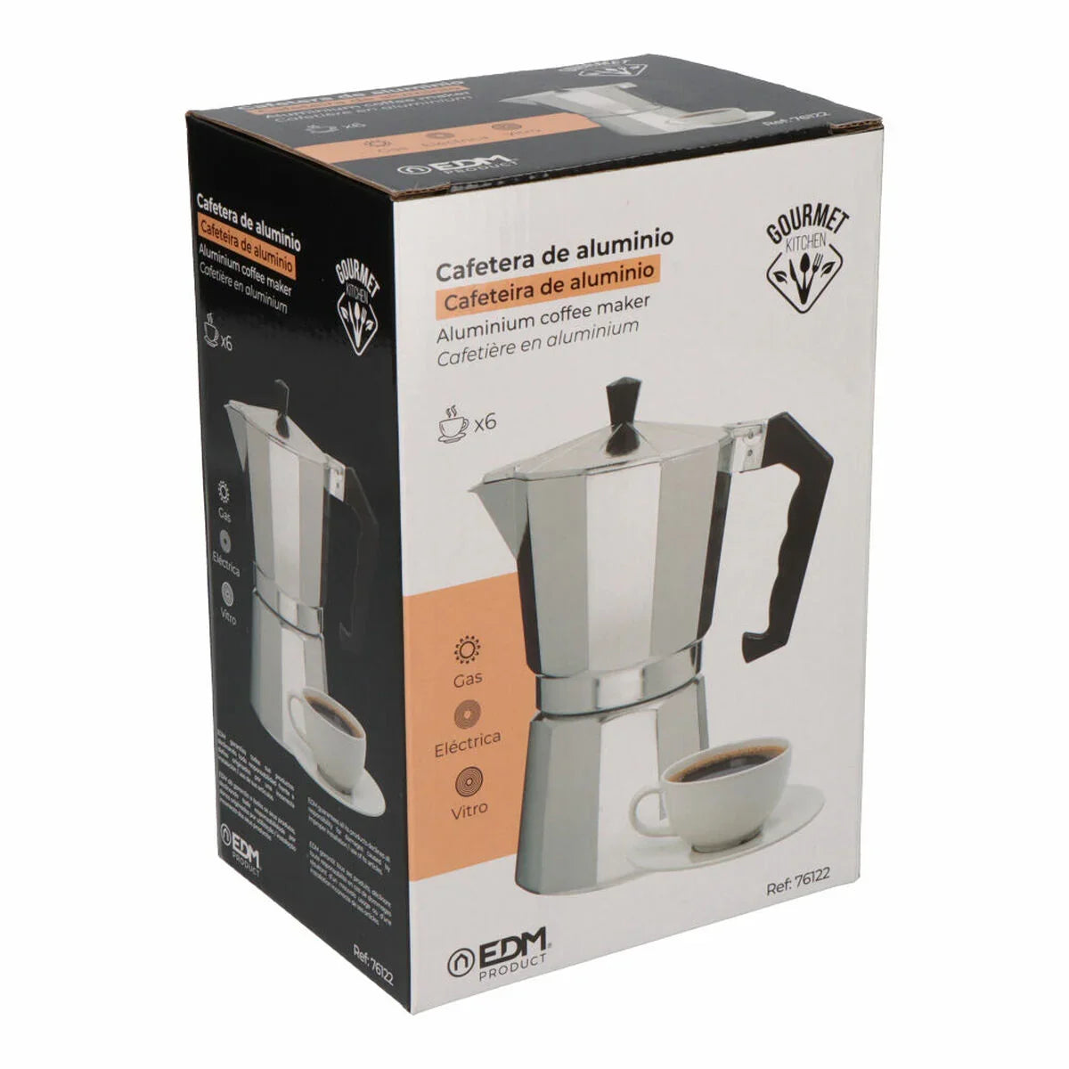 Caffettiera Italiana EDM Alluminio 6 Tazze - Yestore