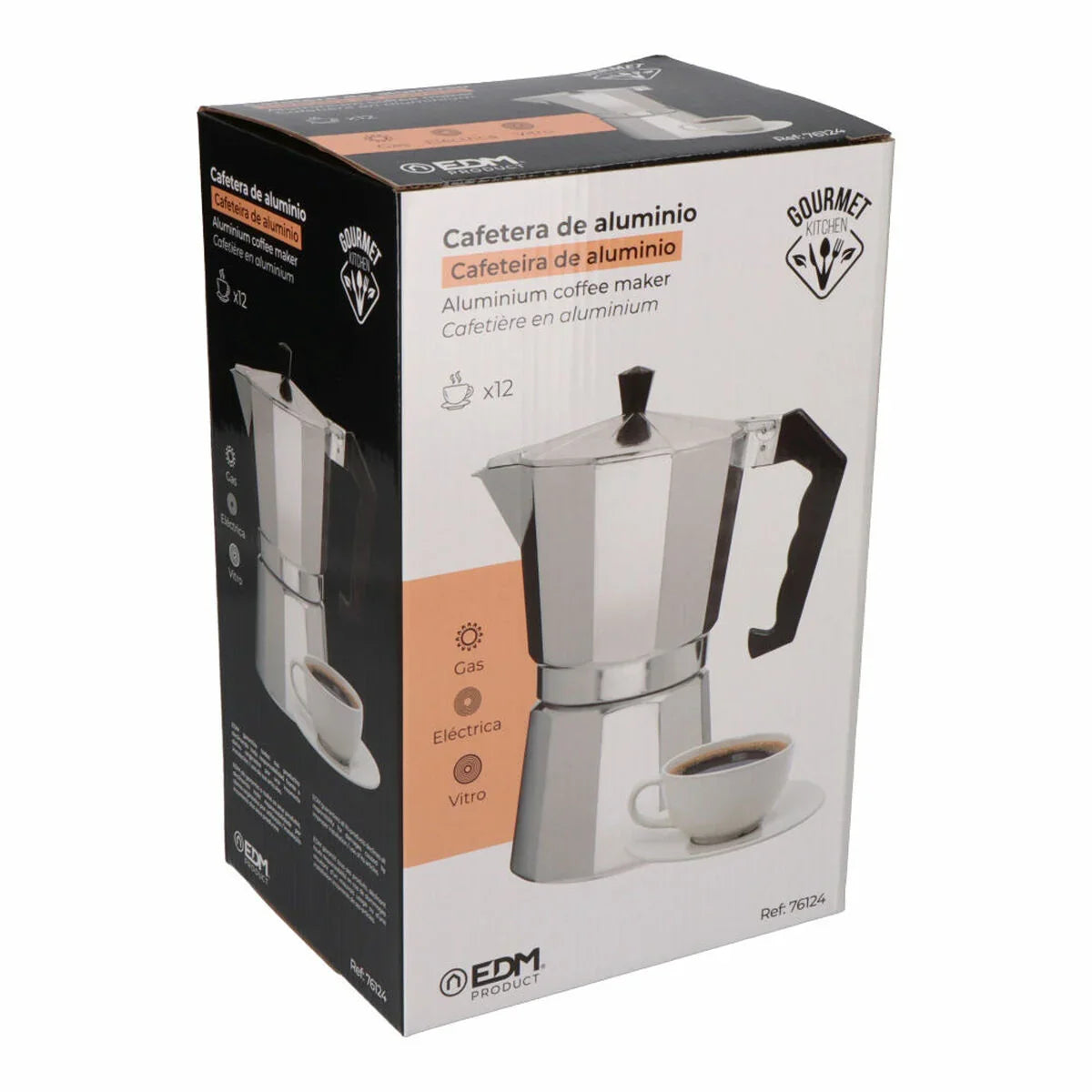 Caffettiera Italiana EDM Alluminio 12 Tazze - Yestore