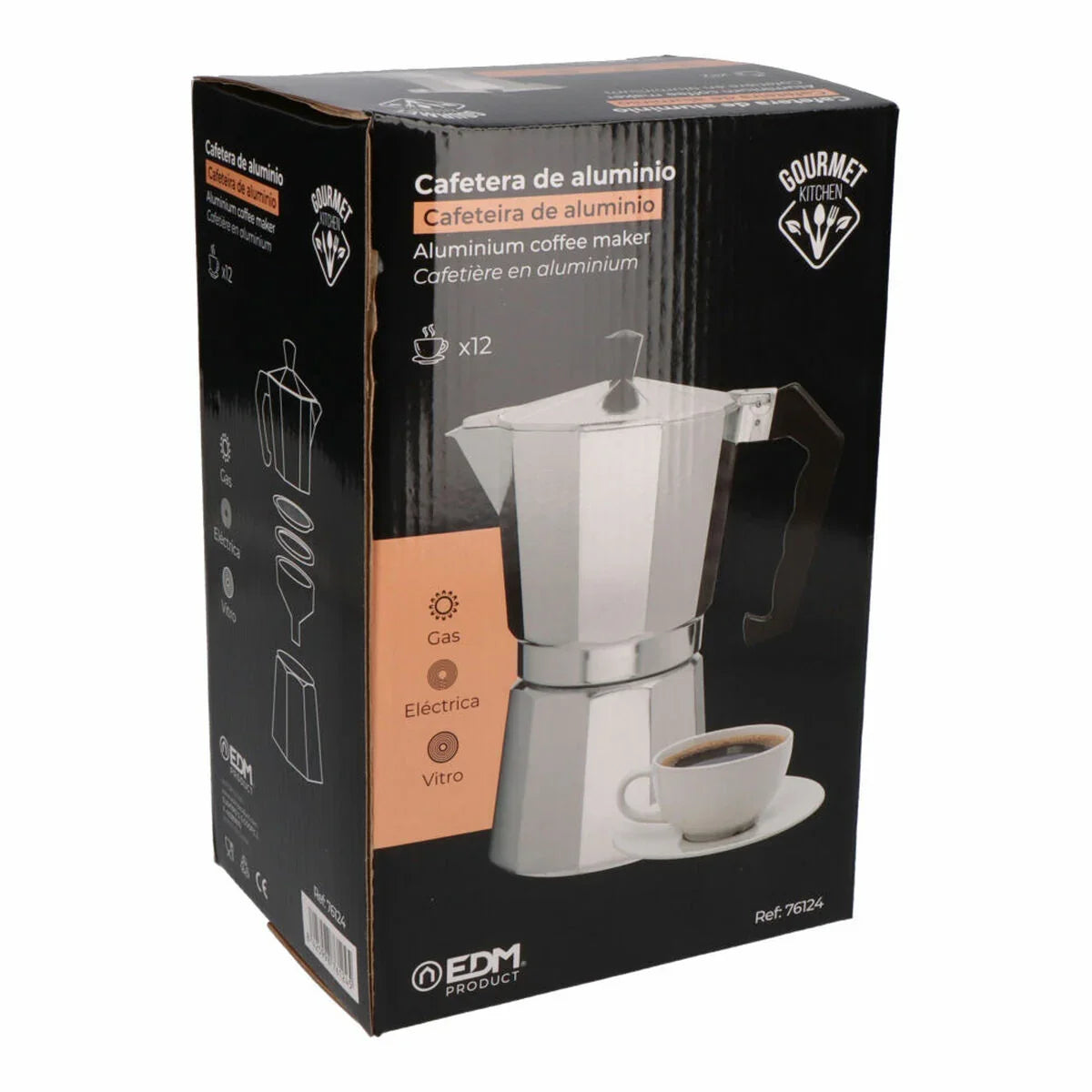 Caffettiera Italiana EDM Alluminio 12 Tazze - Yestore