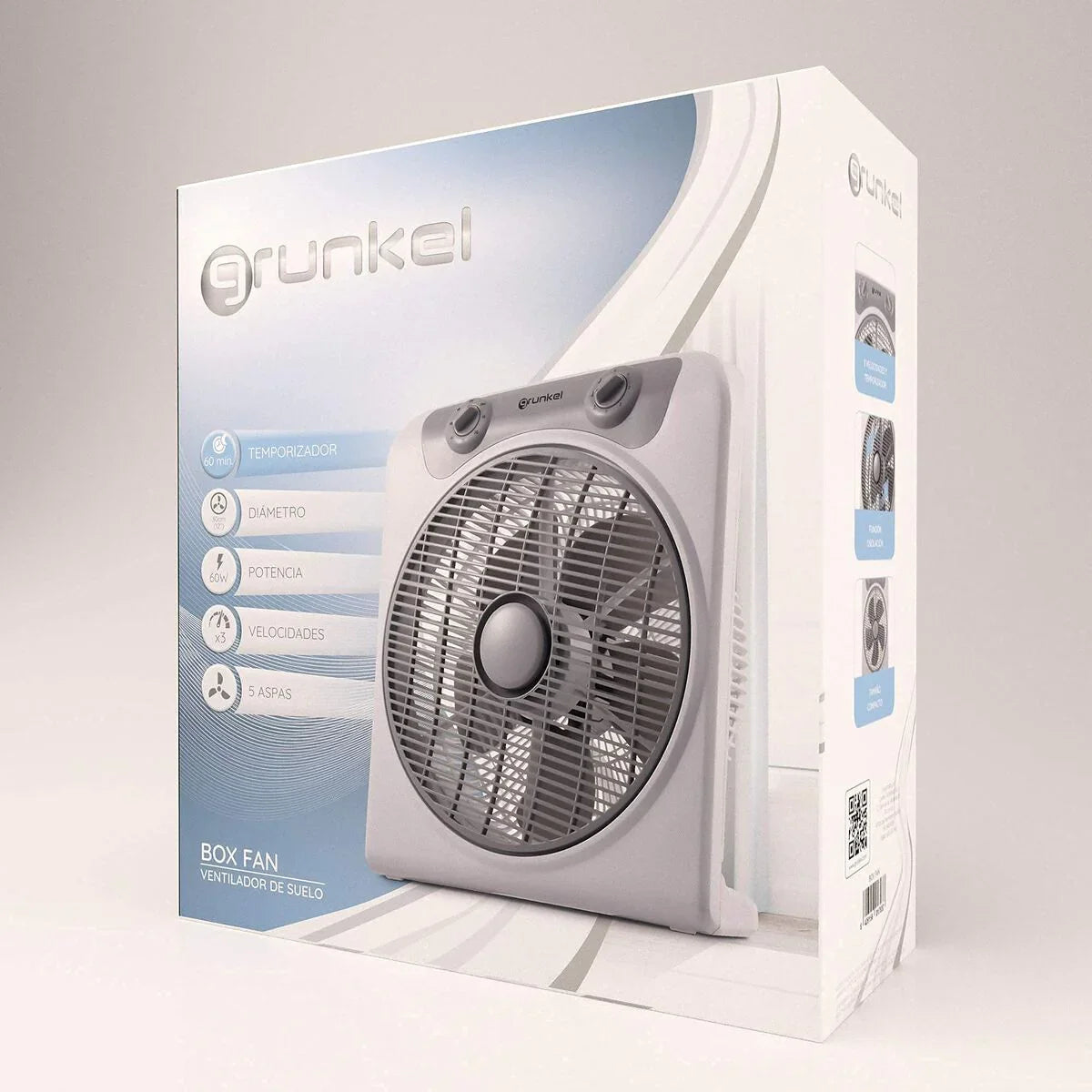 Ventilatore da Terra Grunkel BOX FAN Grigio 50 W - Yestore