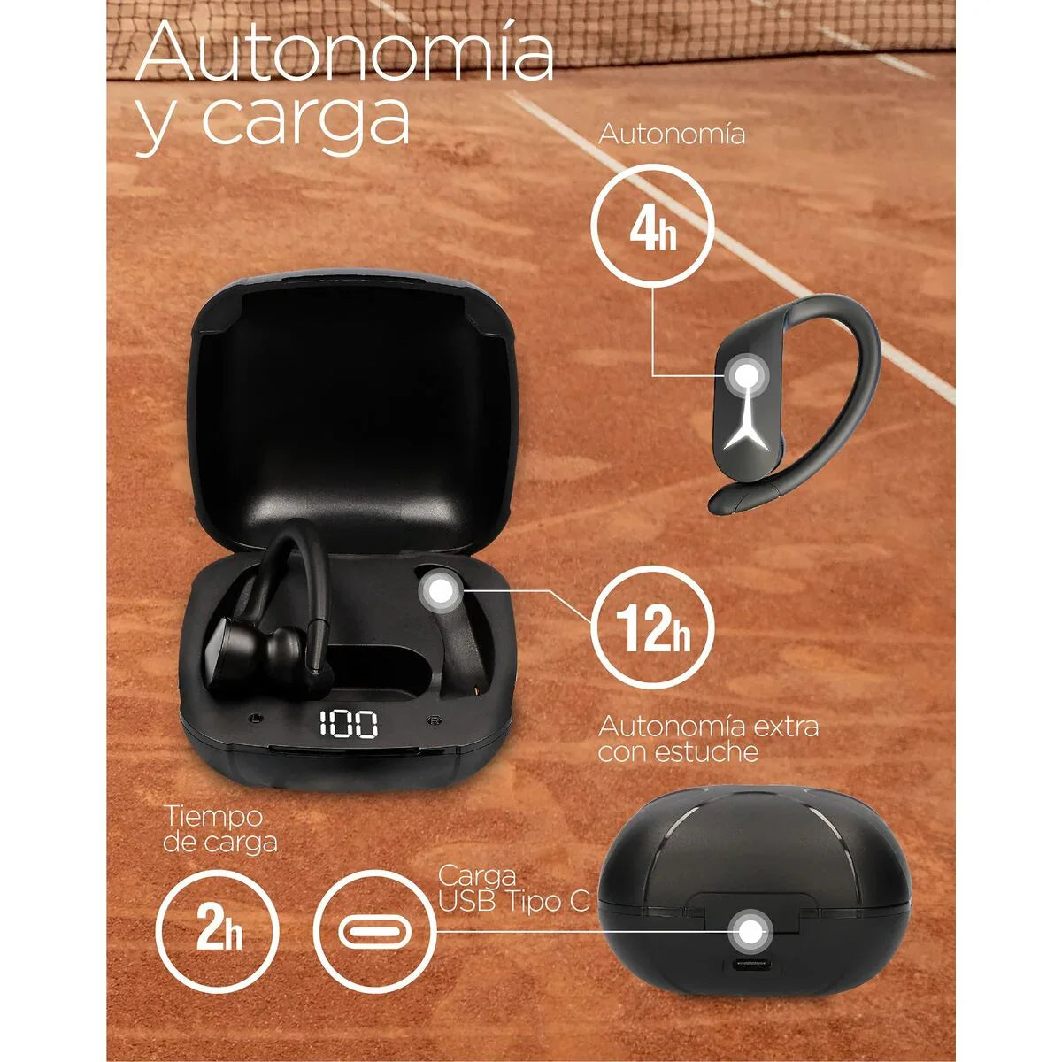 Sports Headphones KSIX Sport Buds 2 700 mAh - Yestore